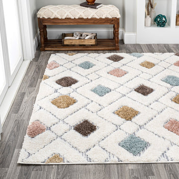 Astrid Retro Trellis High-low Area Rug